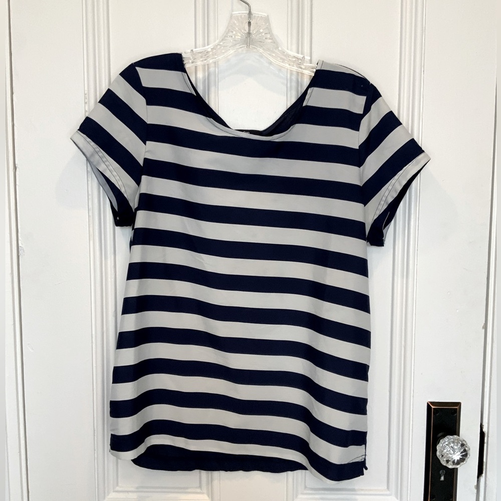 Gap Nautical Navy and White Striped Blouse - Size M